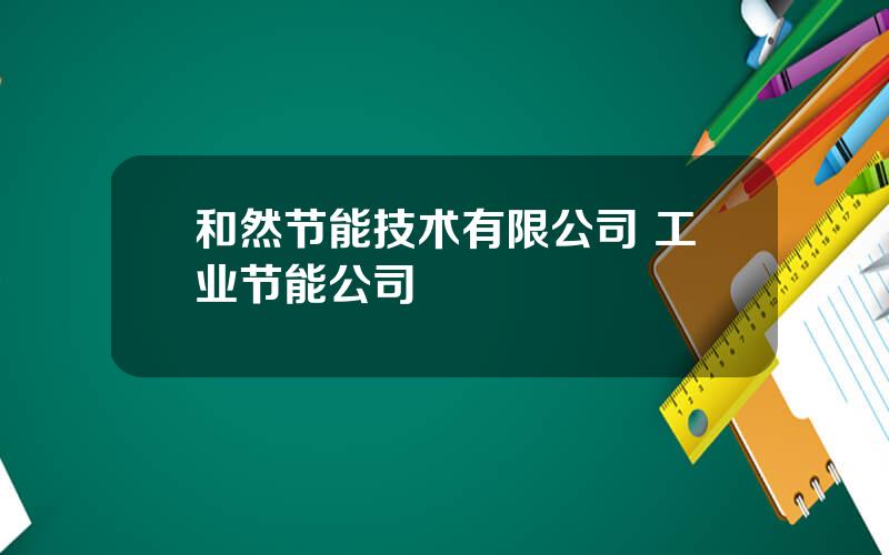 和然节能技术有限公司 工业节能公司